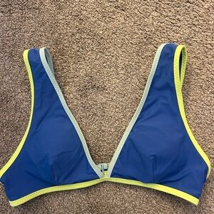Blue and Yellow Aerie Bathing Suit Top